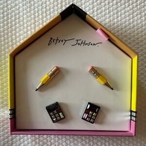 Betsey Johnson Earrings: Back to School Pencils and Calculator Earrings NWT